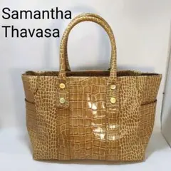 Samantha Thavasa クロコダイル風 ハンドバッグ ミニポーチ付