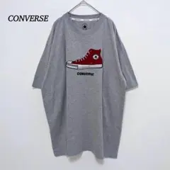 大きいサイズ✨3L【コンバース】Tシャツ　オールスター　刺繍ロゴ　グレー　春夏