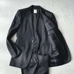 【美品】ユナイテッドアローズホワイトレーベル　スリーピーススーツ　ブラック　黒