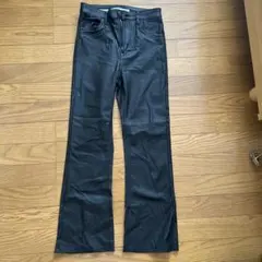 Bershka ブラック レザー パンツS