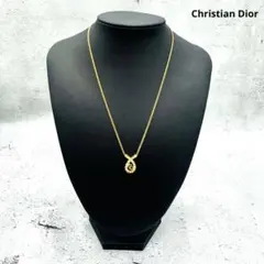 Christian Dior CDロゴ ラインストーンネックレス ゴールド刻印