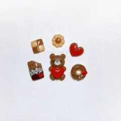 くまさん ミルクチョコ ドーナツ バレンタイン 3D ネイルパーツ ＊610