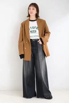 B.C STOCK ブラックワイドデニム バギーパンツ　未使用のサムネイル