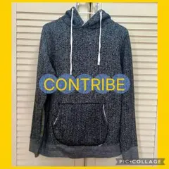 【美品】ボアフード付きグレー系パーカー/メンズM