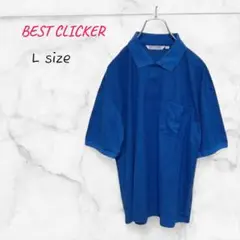 BEST CLICKER ポロシャツ 半袖 Lサイズ ブルー カジュアル 万能