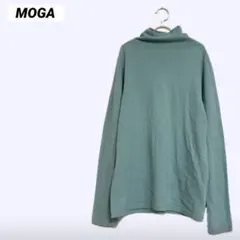 【極暖カシミヤ混】MOGA タートルネック ニット セーター ブルー M 2のサムネイル