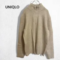 ユニクロ スフレヤーンハーフジップセーター ニット ウール混 ユニセックス M