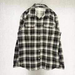 U.P renoma コーデュロイシャツ 3L ブラウン系チェック柄 大きい