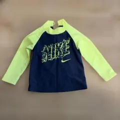 NIKE ラッシュガード ネイビー/ライムグリーン