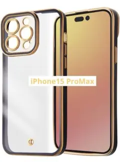 iPhone15 ProMax ケース クリア メタル フレーム カメラ保護