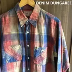 【雰囲気◎】DENIM DUNGAREE アメカジチェックシャツ