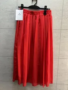 アーバンリサーチ　サニーレーベル　ウエストギャザースパンボイルスカート　オレンジ