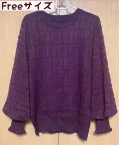 レース バルーン袖 シャツ ラウンドネック ブラウス 無地 花柄 トップス