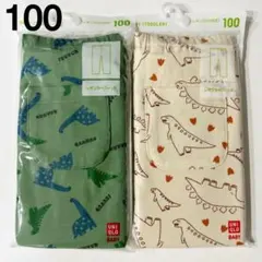 【新品】UNIQLO レギンス 10分丈 恐竜柄 100cm 2枚セット