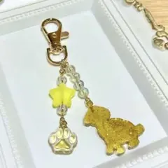 【お試し価格】犬 肉球 レジンキーホルダー②