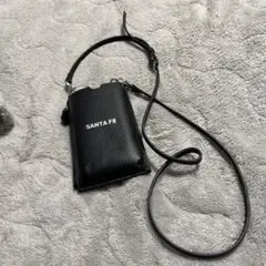 SANTA FE ブラック レザー ショルダーバッグ