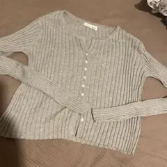 まぁみ様専用　新品　Via.J グレー リブ編み カーディガン サイズ38のサムネイル