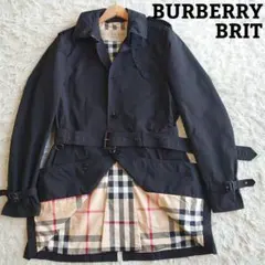【美品】バーバリーブリット メガチェック トレンチコート ミドル丈