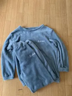 フリース青色パジャマセット　150