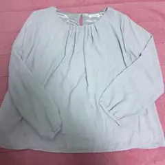 長袖　シャツ ブラウス 水色　白