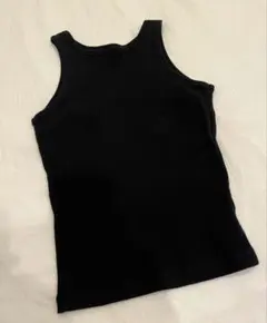 H BEAUTY&YOUTH ＜H＞リブアメリカンスリーブタンクトップ ブラック