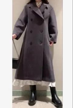 snidel ダブルブレストロングコート