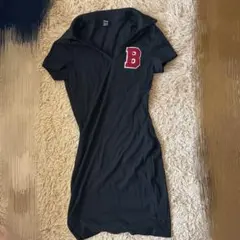 SHEIN ブラック ポロシャツスタイル ワンピース S