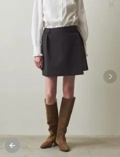 ＜Steven Alan＞ラップ ミニスカート　ブラック / Sのサムネイル