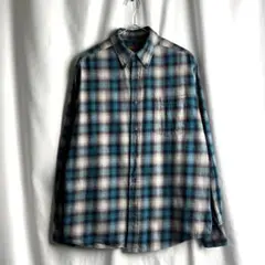 90s ST.JOHNS BAY オンブレ チェック ネル シャツ M