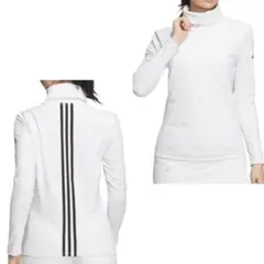 adidas 定価1.2万 キルトコンビネーション タートルネック 保温 M