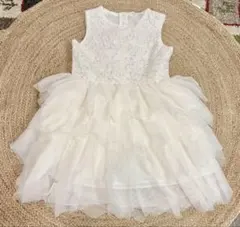 ♡H&M チュール レース ドレス 150cm 白 発表会 結婚式 フォーマル♡のサムネイル