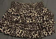 ヒョウ柄フリルミニスカート S インパン付き