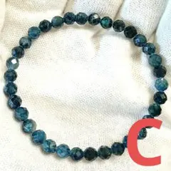 ★インディゴライトトルマリン カット 5.5ミリ珠ブレスレットC(珍品 SA)