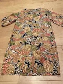 着物リメイクあんえん ろうけつ染？コクーンチュニックワンピース M