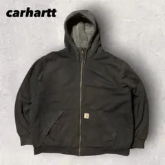 カーハート ジップパーカー 裏ボア 黒 2XL フェード 人気モデル p