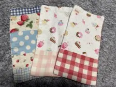 ハンドメイド　ハンカチ（ハーフサイズ）3枚