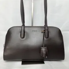 FURLA フルラ ショルダーバッグ レザー ダークブラウン 鍵付きのサムネイル