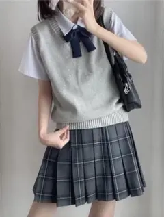 【夏用！】 スクールベスト グレー　ベスト コスプレ