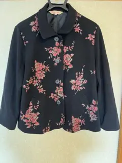 L'ARGENT　薔薇　黒　ジャケット　Lサイズ