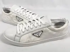 【本物 極美品】 プラダ PRADA リナイロン 三角プレート スニーカー 6のサムネイル