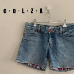 COLZA デニムショートパンツ　L チェック柄のサムネイル