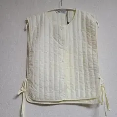 ZARA ベスト キルティング アイボリー　Mサイズ