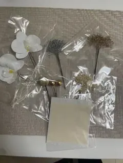 髪飾り[ミニ胡蝶蘭白無垢　和玉　水引　和装　前撮り成人式結婚式卒業式七五三　袴]