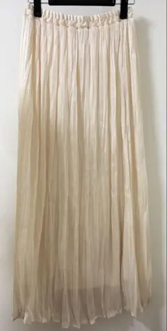 レトロガール　アイボリー　クリーム色　ロングプリーツスカート