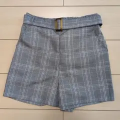 WEGO チェック柄 ベルト付き ショートパンツ Fのサムネイル