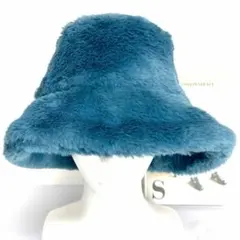 バケットハット ボア トレンド 可愛い レディース ブルー 青 帽子 お洒落