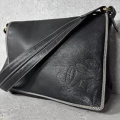 美品✨ LOEWE ワンショルダーバッグ アナグラム ブラック レザー