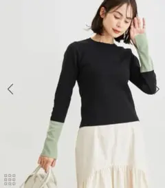 LE CERCLE par rope' バイカラースリーブニット