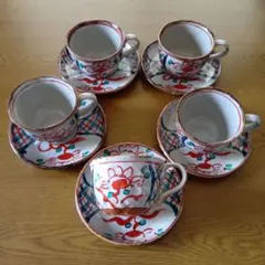 陶器のカップ＆ソーサー５セット