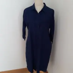 UNIQLOロングシャツ☆レディース紺色